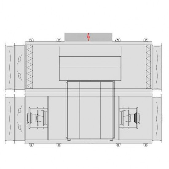 VENTUS Supply and exhaust ceiling suspended unit VVS010s FPV-FPV, Airflow: 800m³/h, EP: 300Pa