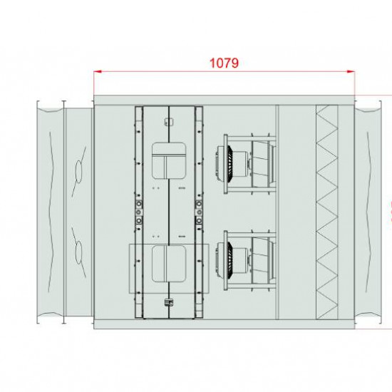 VENTUS Supply and exhaust floor mounted unit VVS021c FRV-FVR, Airflow: 2000m³/h, EP: 300Pa