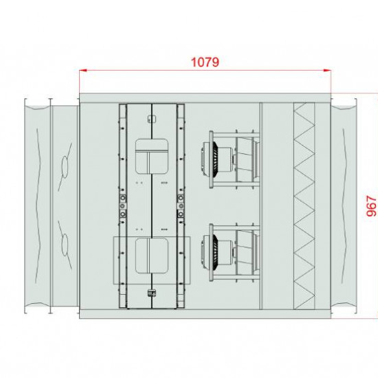 VENTUS Supply and exhaust floor mounted unit VVS021c FRMV-FVMR, Airflow: 2000m³/h, EP: 300Pa
