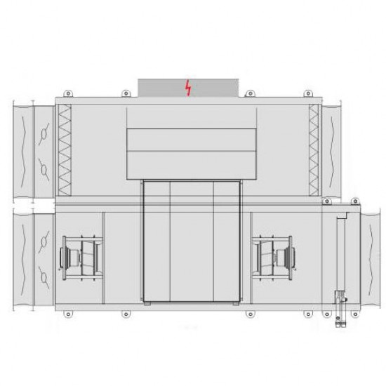 VENTUS Supply and exhaust ceiling suspended unit VVS010s FPVH-FPV, Airflow: 800m³/h, EP: 300Pa