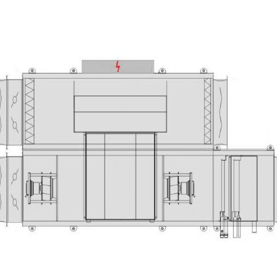 VENTUS Supply and exhaust ceiling suspended unit VVS010s FPVHC-FPV, Airflow: 800m³/h, EP: 300Pa