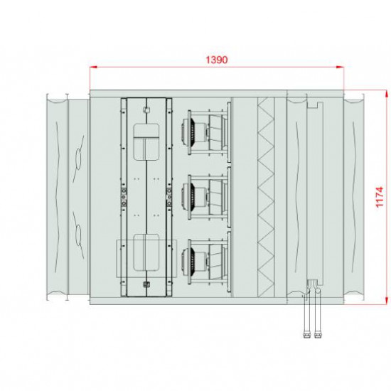 VENTUS Supply and exhaust floor mounted unit VVS040c FRVH-FVR, Airflow: 4000m³/h, EP: 300Pa