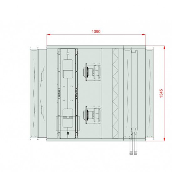 VENTUS Supply and exhaust floor mounted unit VVS055c FRVH-FVR, Airflow: 5700m³/h, EP: 300Pa