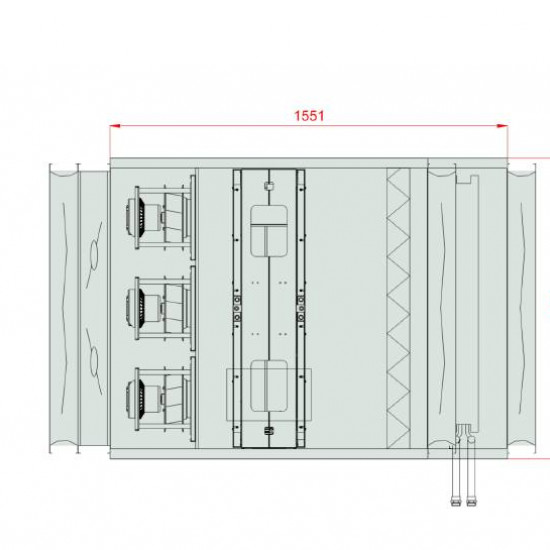 VENTUS Supply and exhaust floor mounted unit VVS040c FRVH-FRV, Airflow: 4000m³/h, EP: 300Pa