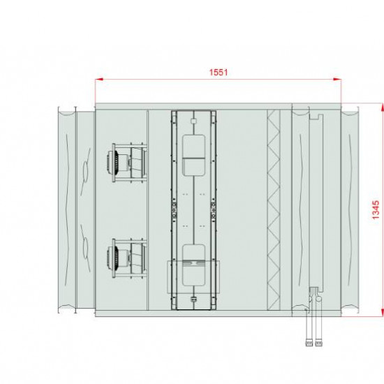 VENTUS Supply and exhaust floor mounted unit VVS055c FRVH-FRV, Airflow: 5700m³/h, EP: 300Pa