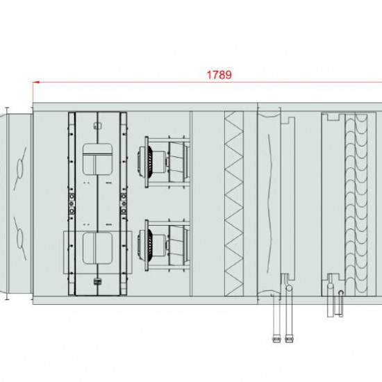 VENTUS Supply and exhaust floor mounted unit VVS021c FRVHC-FVR, Airflow: 2100m³/h, EP: 300Pa