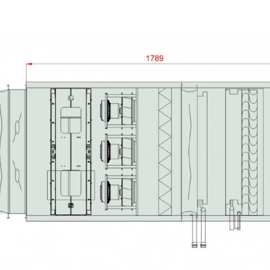 VENTUS Supply and exhaust floor mounted unit VVS030c FRVHC-FVR, Airflow: 3100m³/h, EP: 300Pa