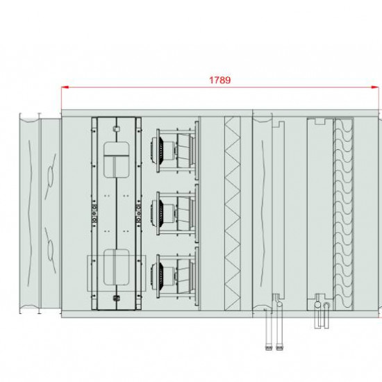 VENTUS Supply and exhaust floor mounted unit VVS040c FRVHC-FVR, Airflow: 4100m³/h, EP: 300Pa