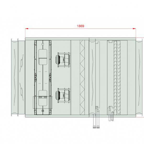 VENTUS Supply and exhaust floor mounted unit VVS055c FRVHC-FVR, Airflow: 5700m³/h, EP: 300Pa