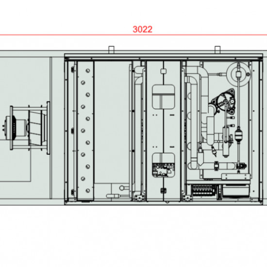 VENTUS Supply and exhaust floor mounted unit VVS021c HFXVH-FXV, Airflow: 1680m³/h, EP: 300Pa