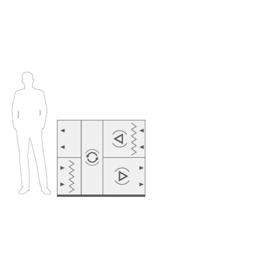 VENTUS Supply and exhaust floor mounted unit VVS021c FRV-FVR, Airflow: 2000m³/h, EP: 300Pa