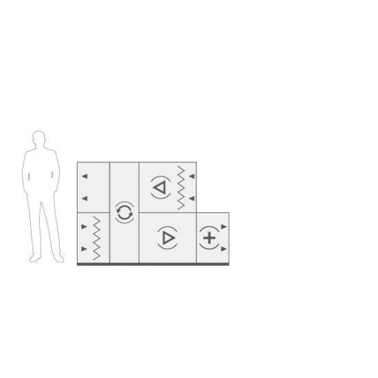 VENTUS Supply and exhaust floor mounted unit VVS030c FRVH-FVR, Airflow: 2500m³/h, EP: 300Pa